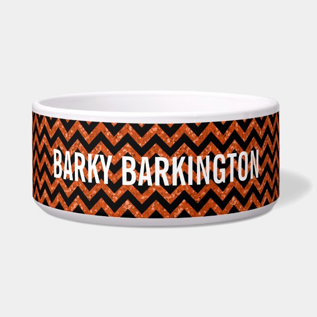 Écuelle Chevron Parties scintillant Look Dog Bowl (Devant)