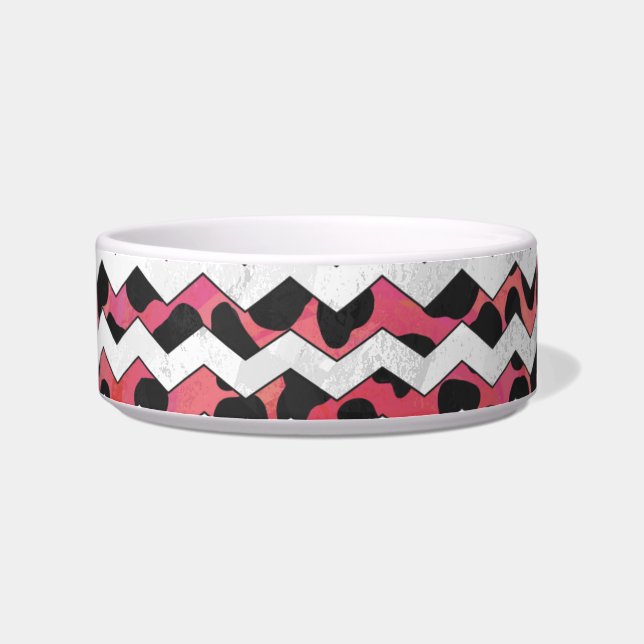 Écuelle Chevron Vache rose et noir (Droite)