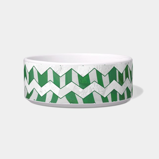 Écuelle Chevron Zebra Green et White Print (Droite)