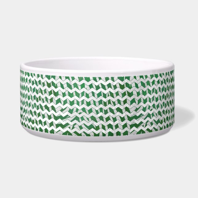 Écuelle Chevron Zebra Green et White Print (Droite)