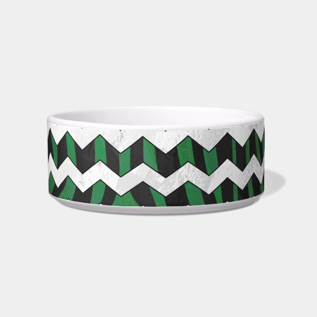 Écuelle Chevron Zebra noir et vert (Droite)