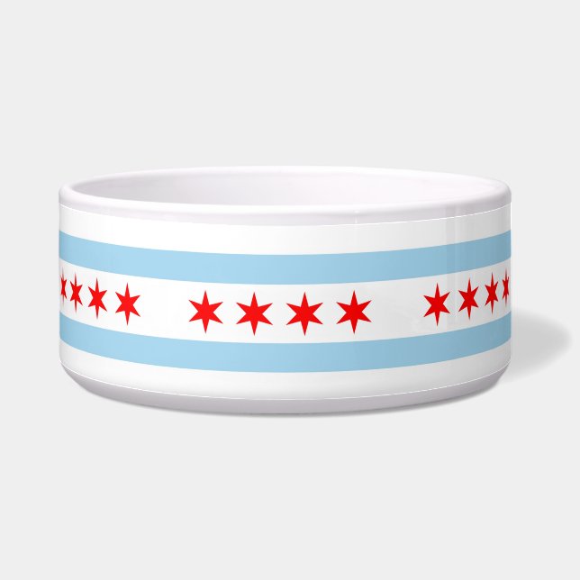 Écuelle Chicago Flag, Illinois Flag Pet Bowl (Gauche)