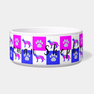 Écuelle Chien berger allemand & Paw Hot Pink & Blue Pet Pe