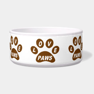 Écuelle Chien Bowl Love Paws sur pattes Brown