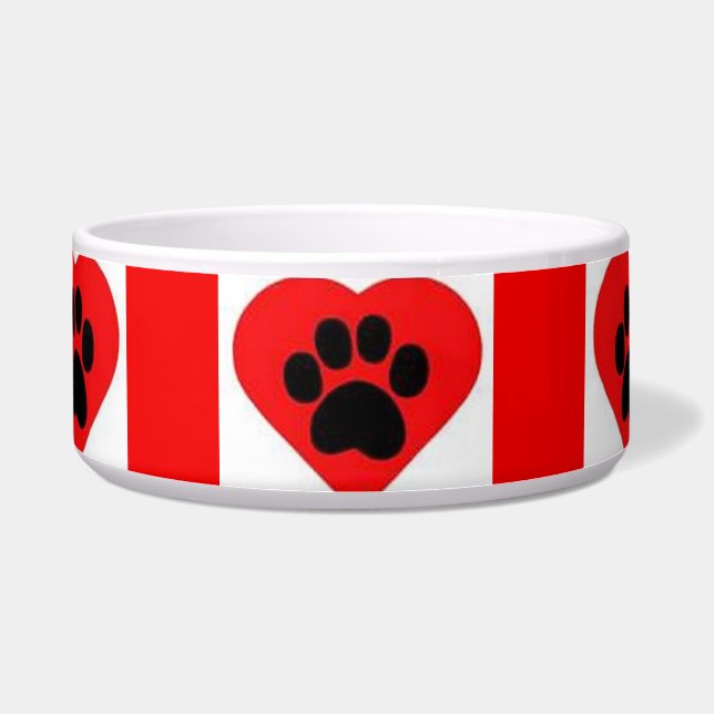 Écuelle Chien Bowl Red Paw Heart (Devant)