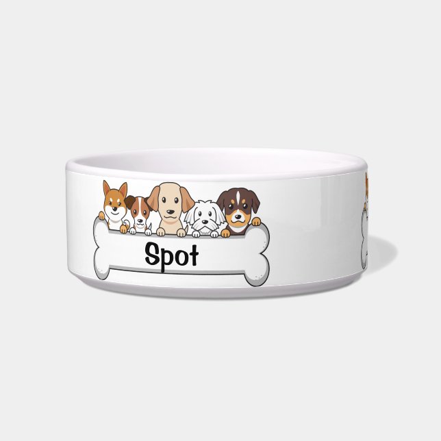 Écuelle Chien/chat personnalisé avec os (Gauche)