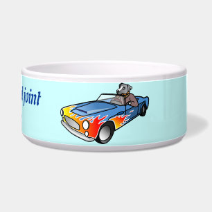 Écuelle Chien conduisant l'intestin de voiture.