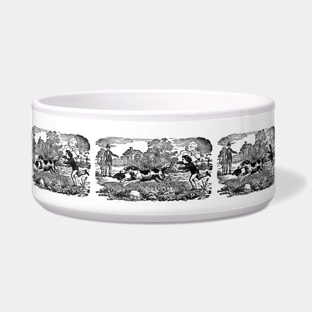 Écuelle Chien courant art animal antique illustration vict (Devant)