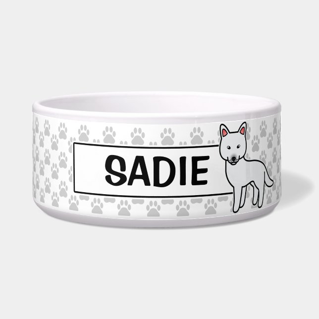 Écuelle Chien de dessin animé blanc Husky sibérien (Devant)