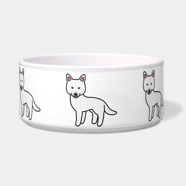 Écuelle Chien de dessin animé blanc Husky sibérien (Devant)