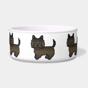 Écuelle Chien de dessin animé Cairn Terrier Bringé foncé