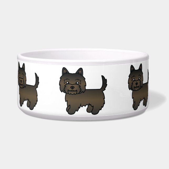 Écuelle Chien de dessin animé Cairn Terrier Bringé foncé (Devant)