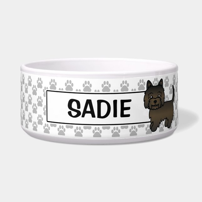 Écuelle Chien de dessin animé Cairn Terrier Bringé foncé (Devant)