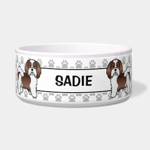 Écuelle Chien de dessin animé Havanais marron et blanc & P