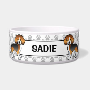 Écuelle Chien de dessin animé mignon Beagle tricolore & no