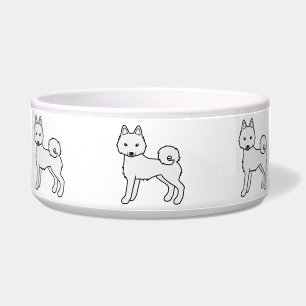 Écuelle Chien de dessin animé mignon Klee Kai blanc d'Alas