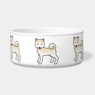 Écuelle Chien de dessin animé mignon Shiba Inu à la crème