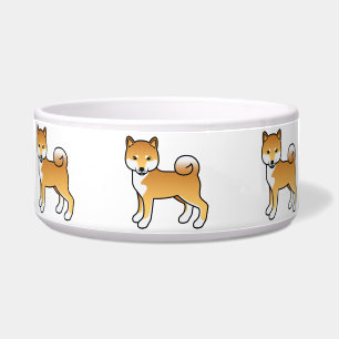 Écuelle Chien de dessin animé mignon Shiba Inu rouge