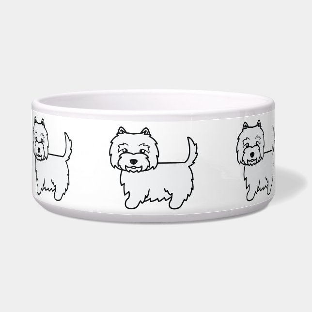 Écuelle Chien de dessin animé West Highland White Terrier (Devant)