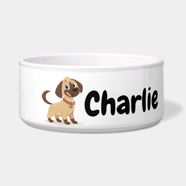 Écuelle Chien de dessin personnalisé (Devant)