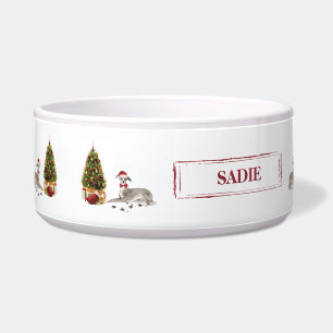 Écuelle Chien de Noël italien Greyhound avec arbre