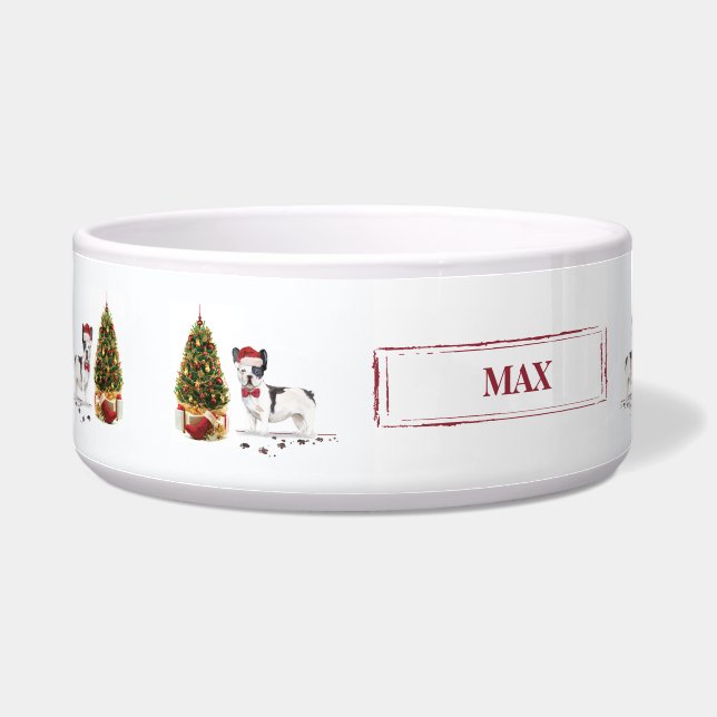 Écuelle Chien de Noël Noir et Blanc (Gauche)