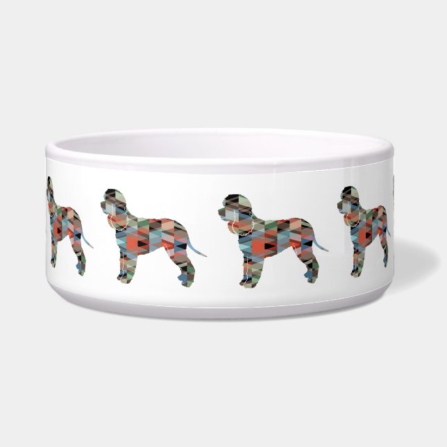 Écuelle Chien d'eau irlandais Geo Silhouette Plaid (Devant)