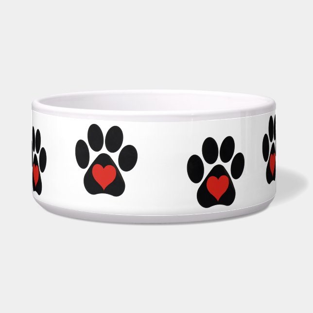 Écuelle Chien Empreinte de patte Red Heart (Devant)