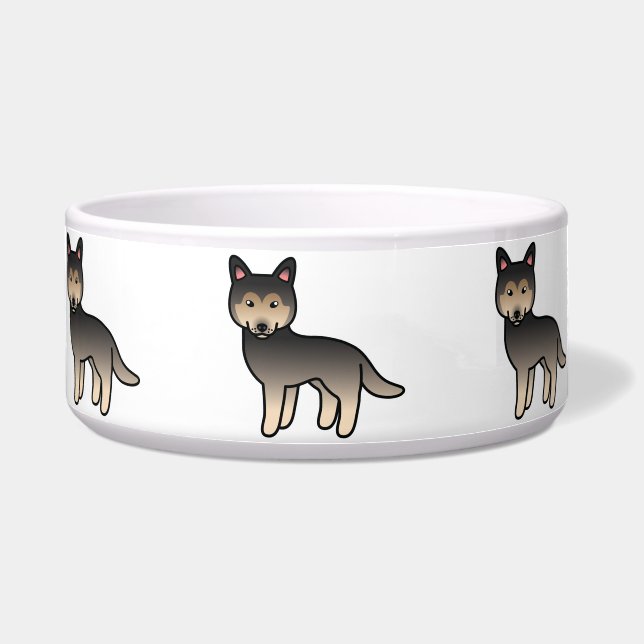 Écuelle Chien Husky Sibérien de dessin animé Agouti (Devant)