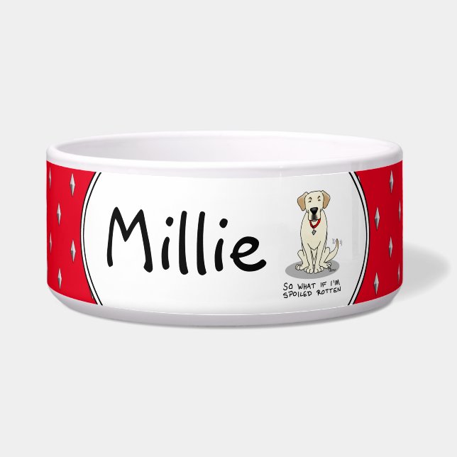 Écuelle Chien Labrador Retriever Jaune Gâté à l'Os Mignon (Devant)