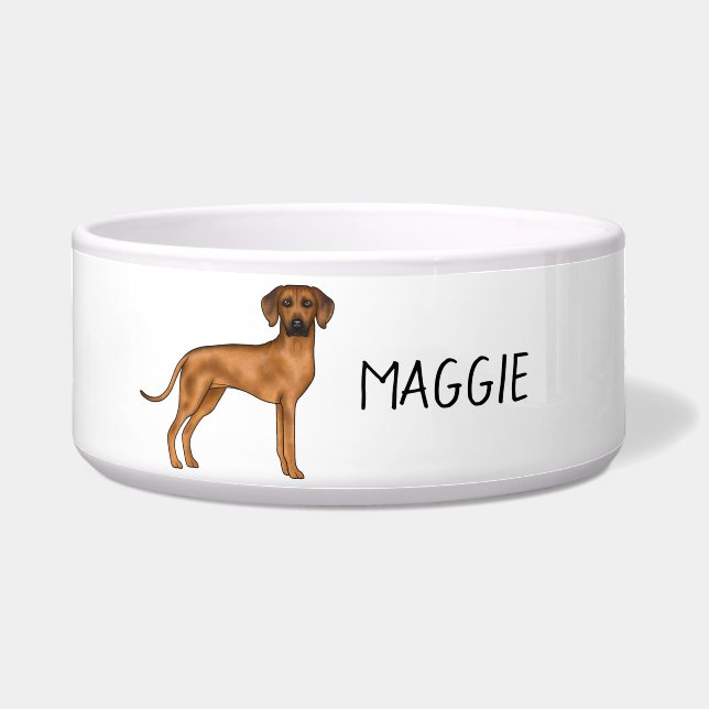 Écuelle Chien Lion Brun Mignon Rhodesian Ridgeback Avec No (Devant)