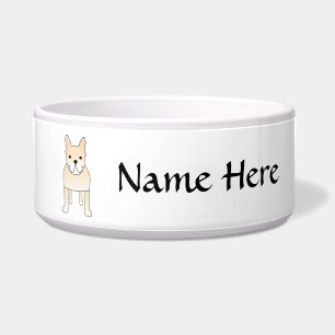 Écuelle Chien mignon. Bouledogue français crème pâle