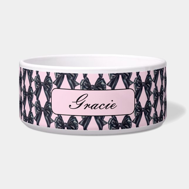 Écuelle Chien noir rose (Devant)