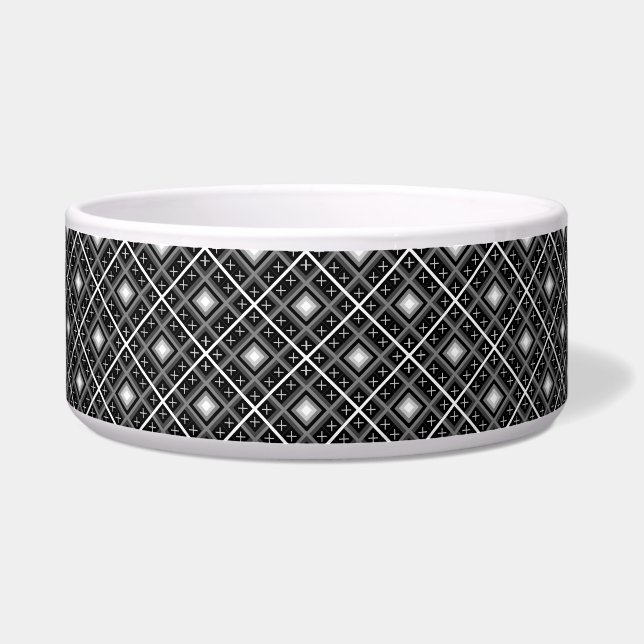Écuelle Chien persan noir, blanc, gris (Devant)