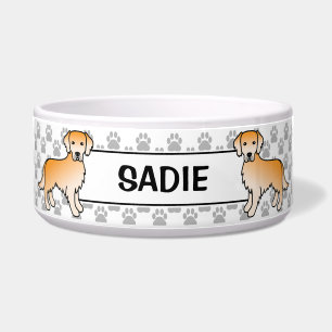 Écuelle Chien Retriever Golden Jaune Avec Nom de l'animal