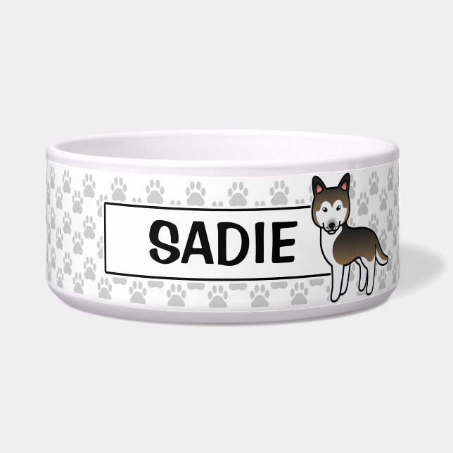 Écuelle Chien Sibirien Husky de couleur sable dessin animé (Devant)