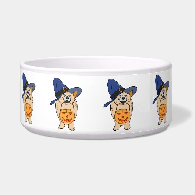 Écuelle Chien Sorcière Citrouille (Devant)
