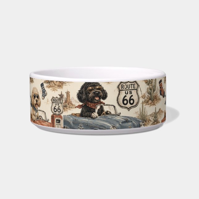 Écuelle Chien sur la route 66 rétro (Devant)