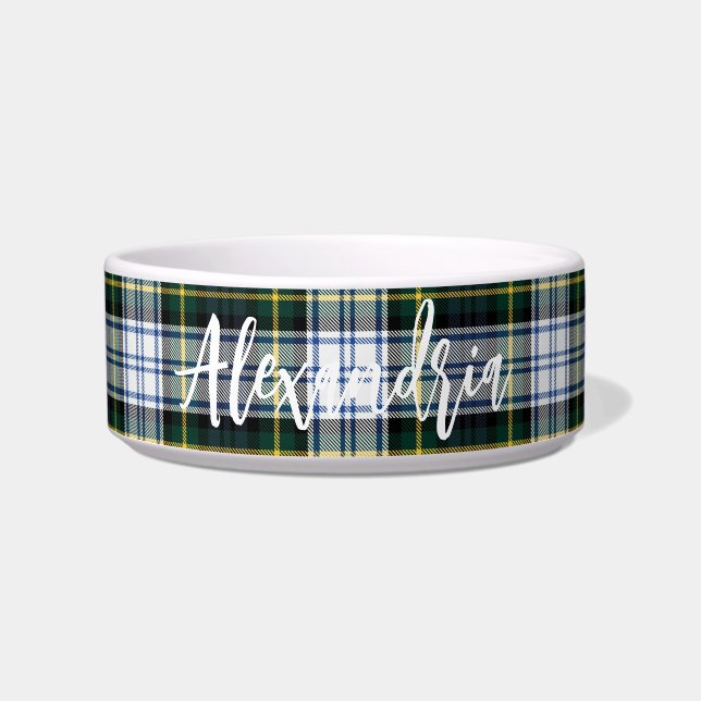 Écuelle Chien Tartan Personnalisé Clan Gordon Plaid Rustiq (Devant)