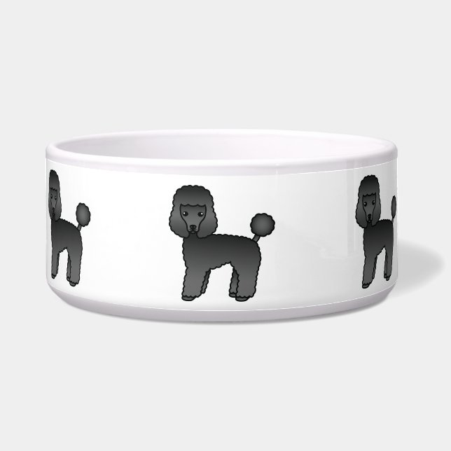 Écuelle Chiens caniches jouets de dessin animé noirs migno (Devant)