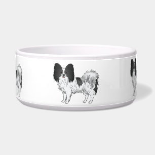 Écuelle Chiens de bande dessinée mignons Papillon noir et 