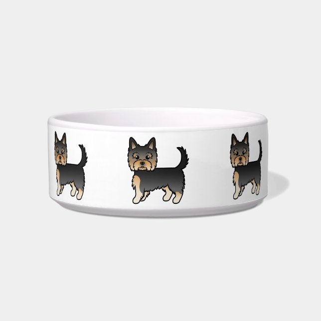 Écuelle Chiens de bande dessinée Yorkshire Terrier noir et (Devant)
