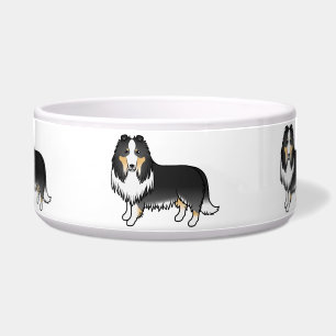 Écuelle Chiens de dessin animé mignons Colley Rough tricol