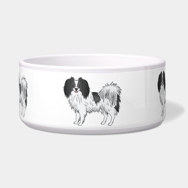 Écuelle Chiens de dessin animé mignons Phalène noir et bla (Devant)