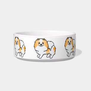 Écuelle Chiens de dessin animé mignons Pomeranian couleur
