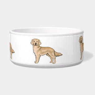 Écuelle Chiens de dessin animé mignons Retriever doré jaun
