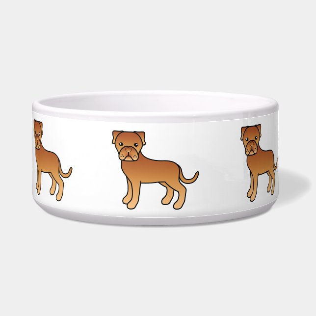 Écuelle Chiens Dogue De Bordeaux de dessin animé mignons (Devant)