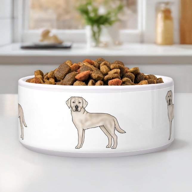 Écuelle Chiens du laboratoire de dessin de Cream Labrador  (Créateur téléchargé)