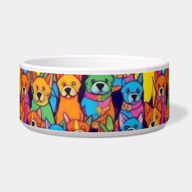 Écuelle Chiens jolies et colorés Chiens heureux (Devant)