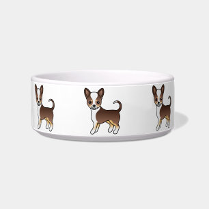 Écuelle Chiens mignons Chihuahua au pelage lisse tricolore